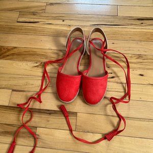 J.Crew Microsuede Lace Up Espadrilles Size 7 New with Box